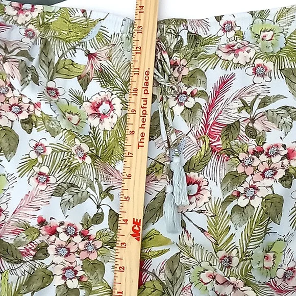 J Jill Shorts Women's Size 4X‎ Tropical Bird Floral Pull-on Drawstring Ti… - Picture 12 of 12